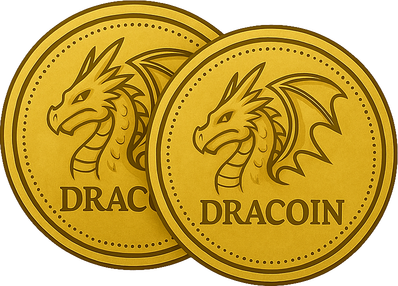Two Dracoin coins